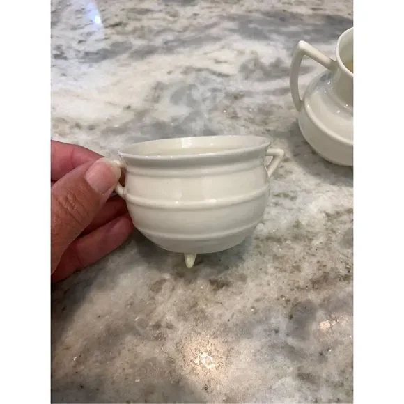 Vintage Belleek Aberdeen Kettle Pot Creamer and Bowl #Rare Find #Belleek